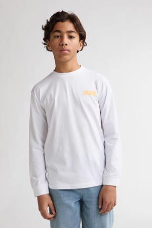 longsleeve met backprint wit