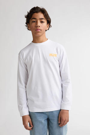 longsleeve met backprint wit