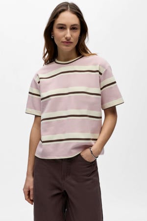 gestreepte top roze