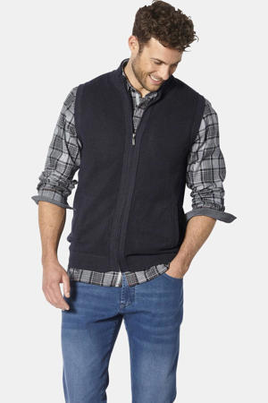 katoenen gebreid vest Plus Size - donkerblauw