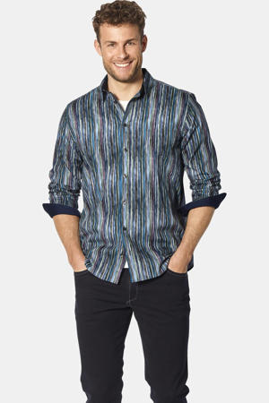 regular fit gestreept overhemd Plus Size - petrol