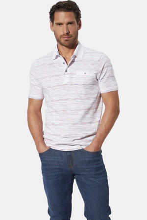 regular fit gestreepte polo Plus Size +FIT Collectie - wit