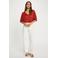Morgan top met glitter roodbruin