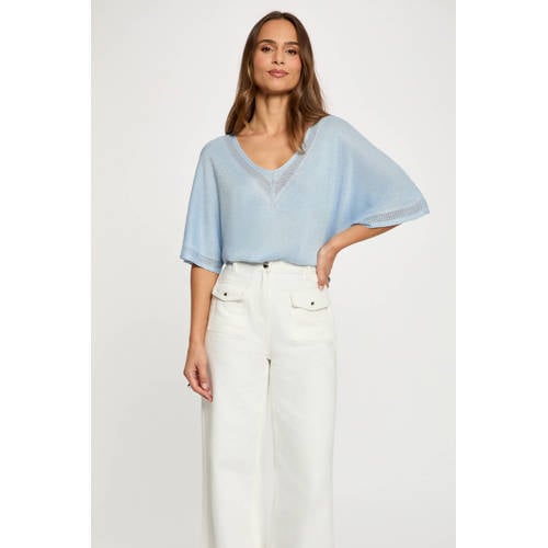 Morgan top met glitter lichtblauw afbeelding