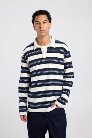 oversized gestreepte polo wit