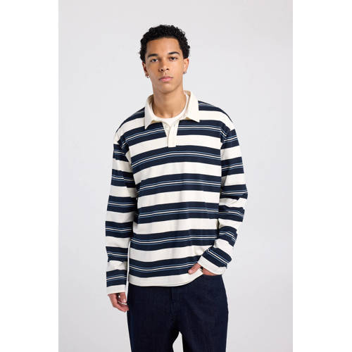America Today oversized gestreepte polo wit afbeelding