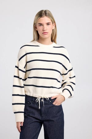 gestreepte sweater ecru