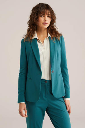 jersey getailleerde blazer