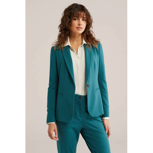 WE Fashion jersey getailleerde blazer afbeelding