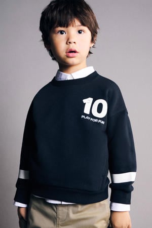 sweater met backprint donkerblauw