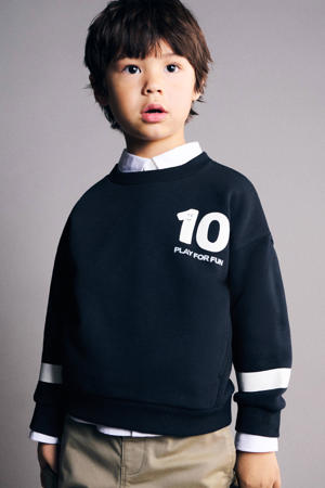 sweater met backprint donkerblauw