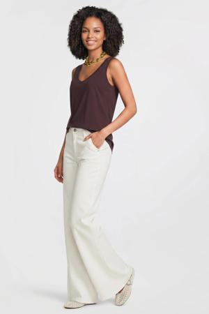 hemd met V-hals bruin