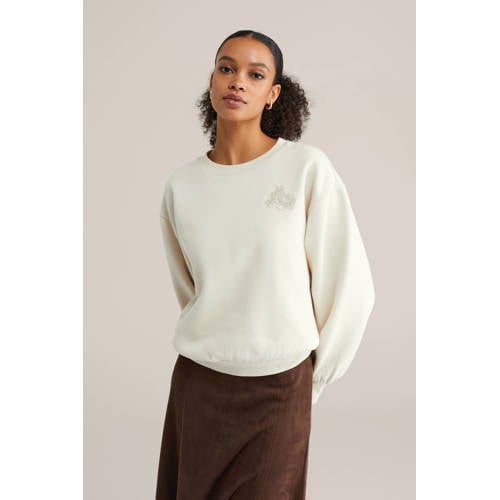 WE Fashion sweater ecru afbeelding
