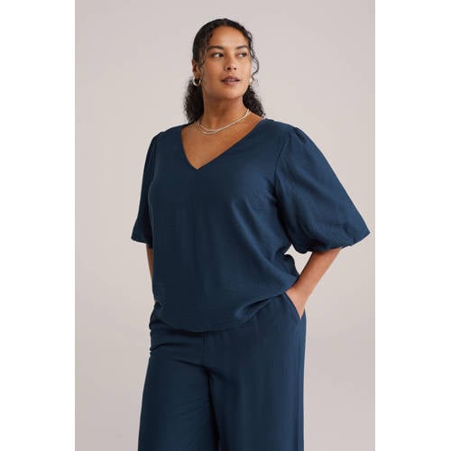 WE Fashion top donkerblauw afbeelding