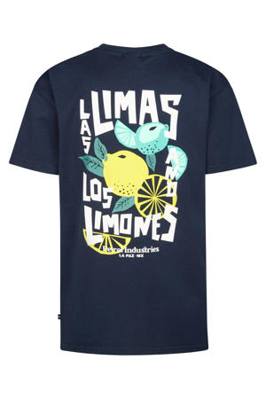 T-shirt met backprint donkerblauw