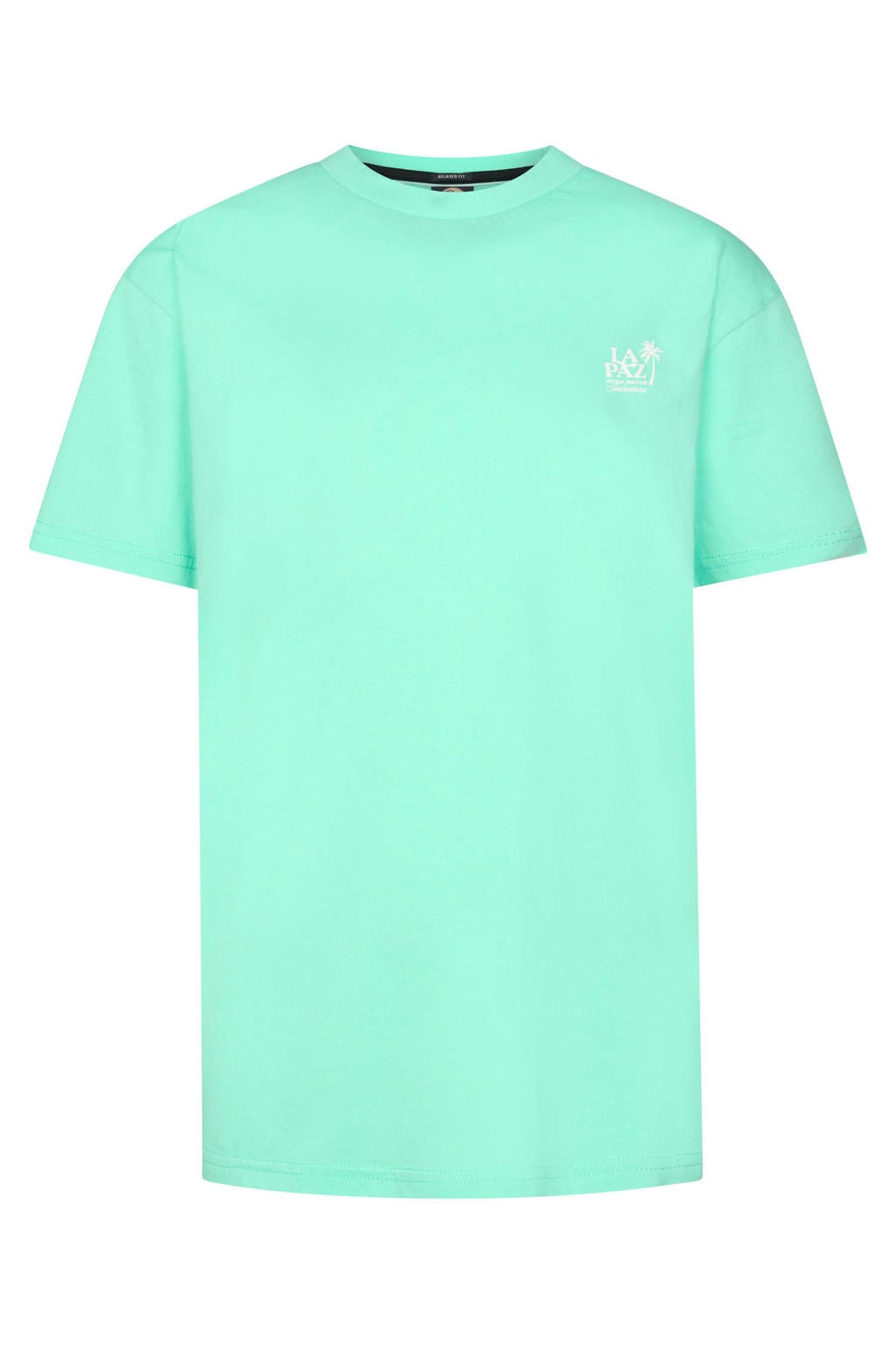 Groene jongens Petrol Industries T-shirt van katoen met printopdruk, korte mouwen en ronde hals