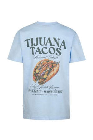T-shirt met backprint lichtblauw