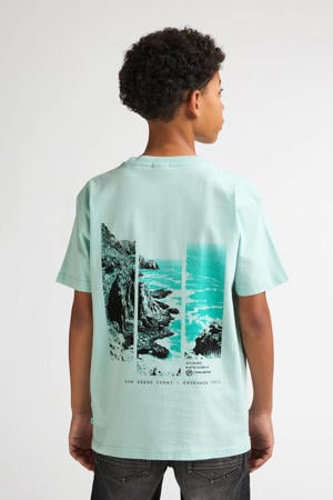 T-shirt met backprint mintgroen