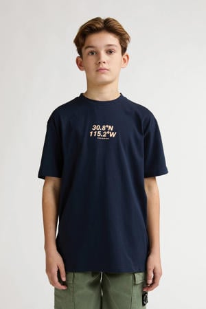 T-shirt met backprint donkerblauw
