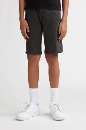 regular waist short grey denim