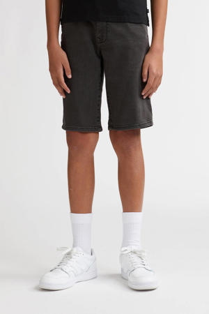 regular waist short grey denim