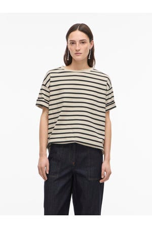 gestreepte T-shirt bruin