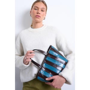 mini shopper TSGEMMA donkerbruin/blauw