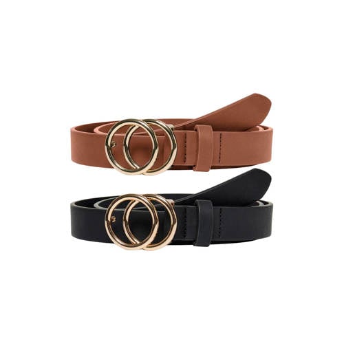 ONLY riem ONLRASMI - set van 2 zwart/cognac afbeelding