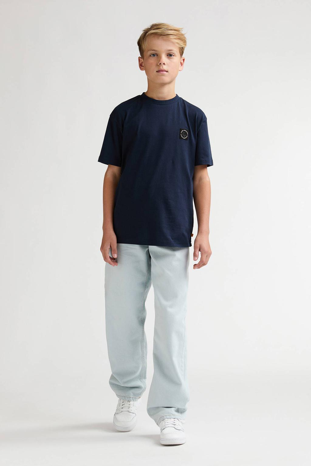 Light blue denim jongens Petrol Industries loose fit jeans van denim met regular waist en effen