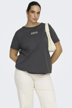 T-shirt met backprint antraciet