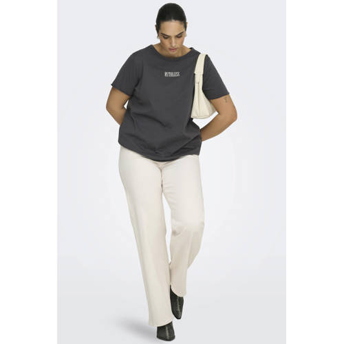 ONLY CARMAKOMA T-shirt met backprint antraciet afbeelding