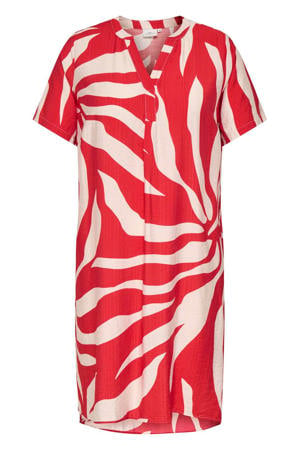 gebloemde mini jurk rood