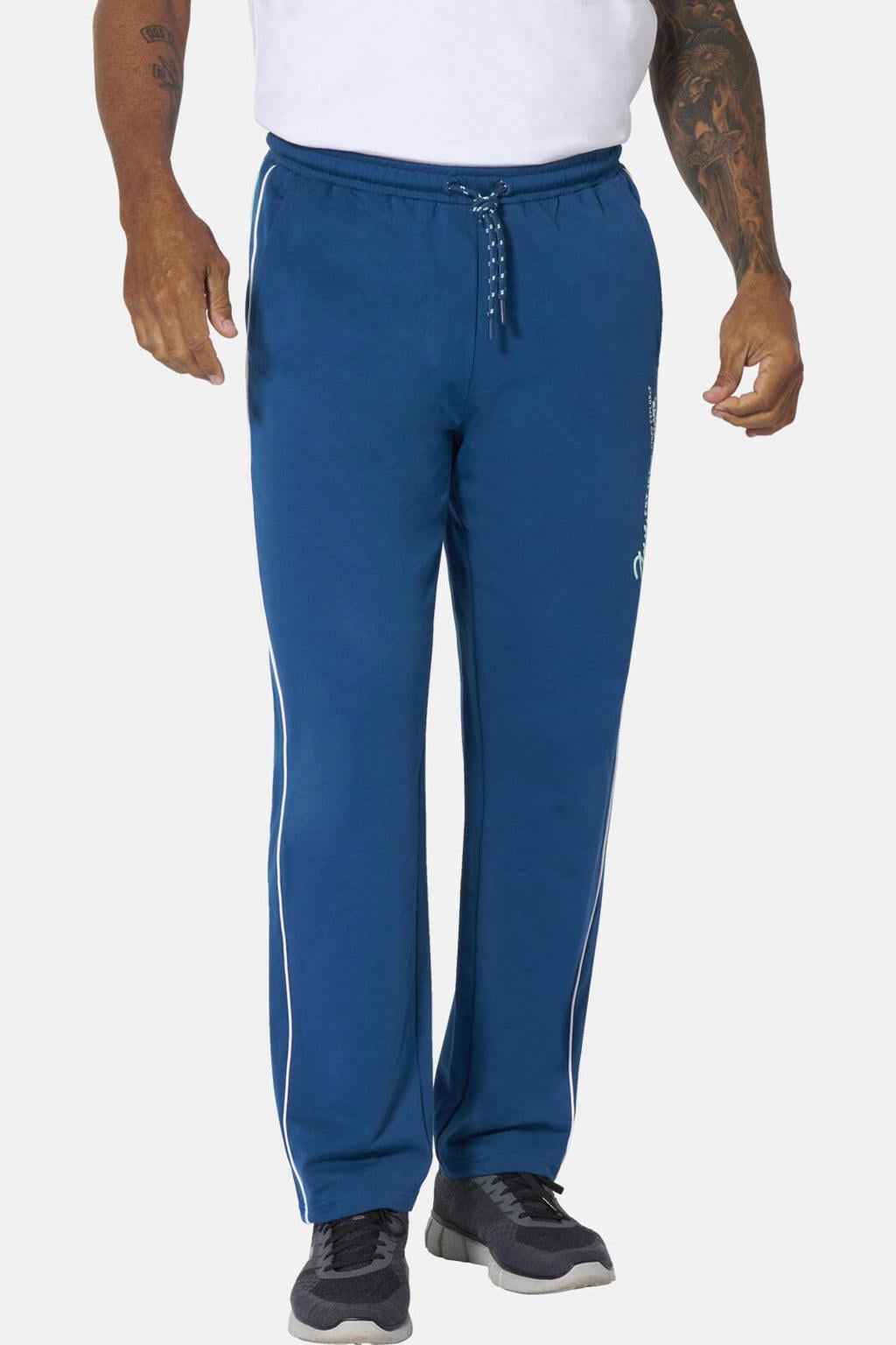 Jan Vanderstorm KALEVI loose joggingbroek Plus Size turquoise
