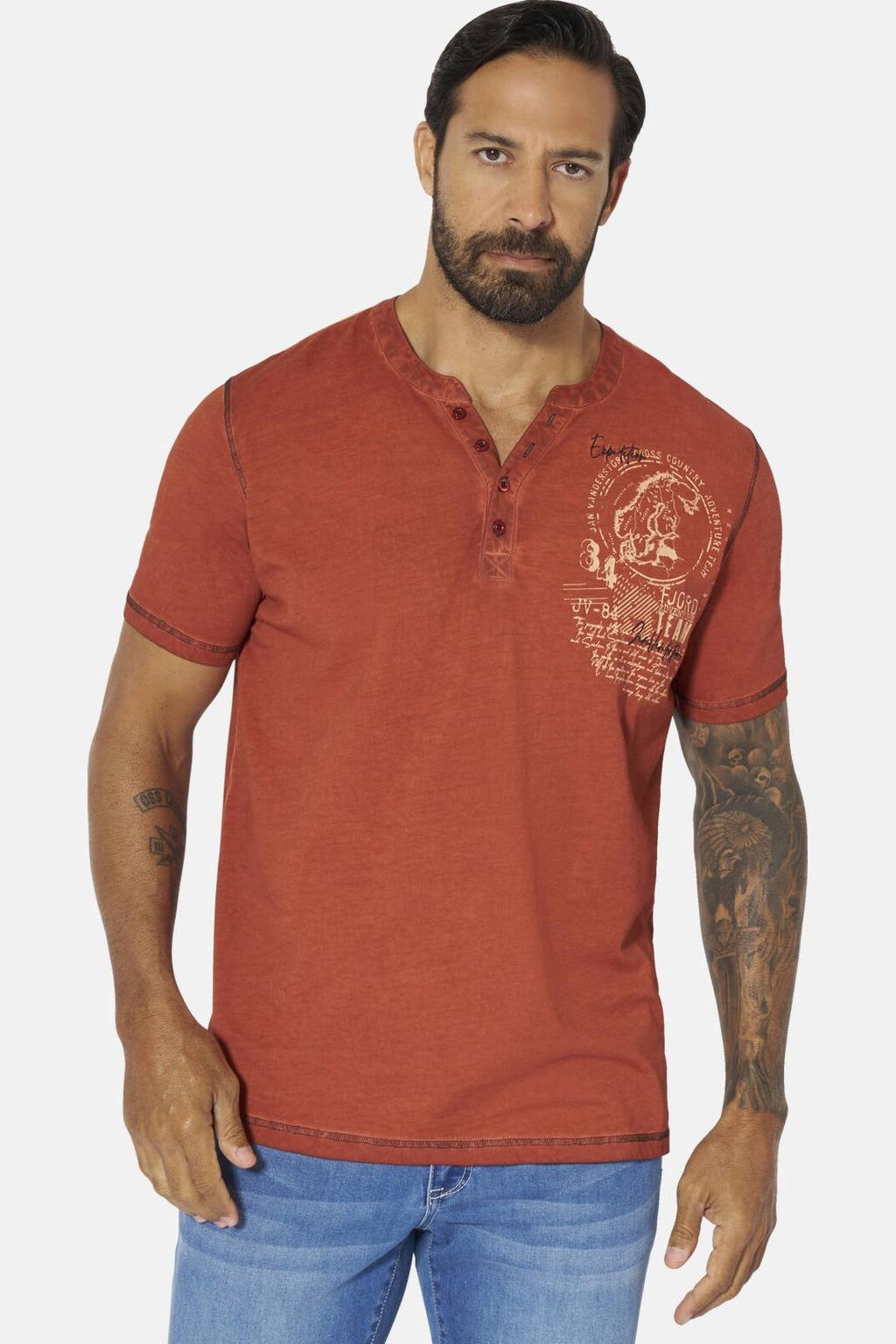 Jan Vanderstorm +FIT Collectie Oversized T-shirt Plus Size GODBERT rood
