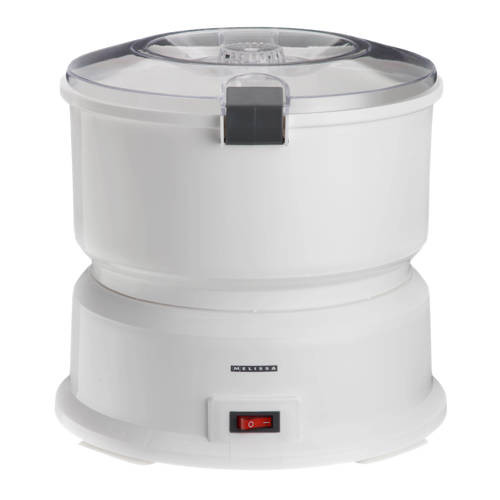 Melissa 16220009 - Elektrische aardappelschiller met een capaciteit van 1 kg - Aardappelschrapmachine 85W - Wit afbeelding