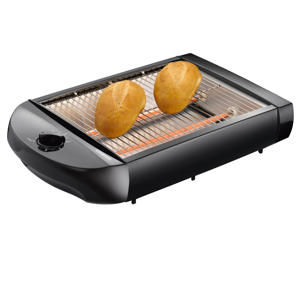 16140145 - Platte broodrooster met afneembare kruimellade, 600W - Zwart