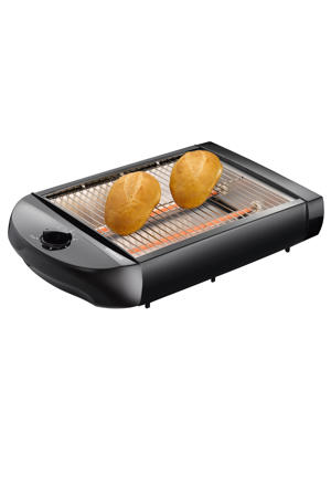  16140145 - Platte broodrooster met afneembare kruimellade, 600W - Zwart