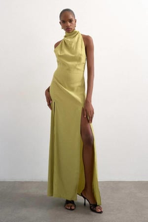 maxi jurk limegroen