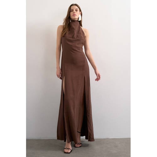 TOPSHOP halterjurk donkerbruin afbeelding