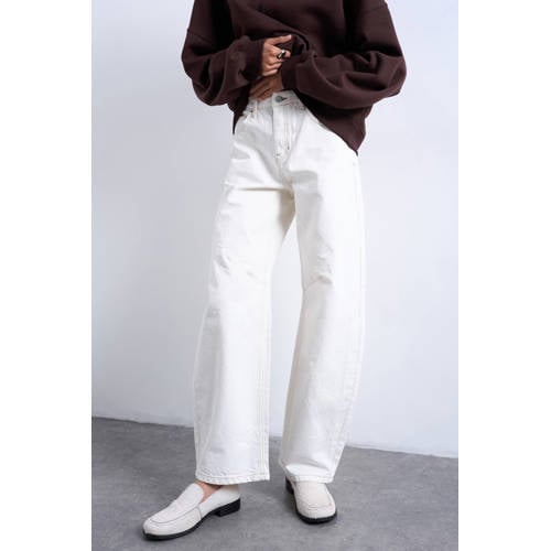 TOPSHOP high waist barrel jeans wit afbeelding