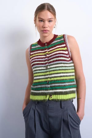 gestreepte vest multi gebreid