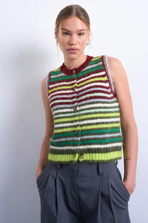 gestreepte vest multi gebreid