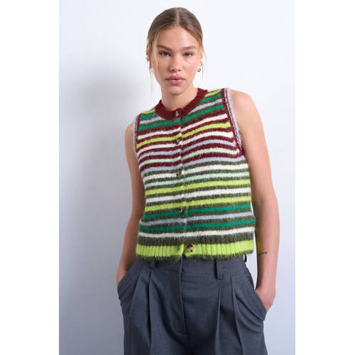 TOPSHOP gestreepte vest multi gebreid afbeelding