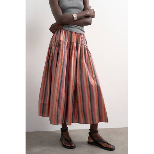 TOPSHOP gestreepte A-lijn rok multi afbeelding
