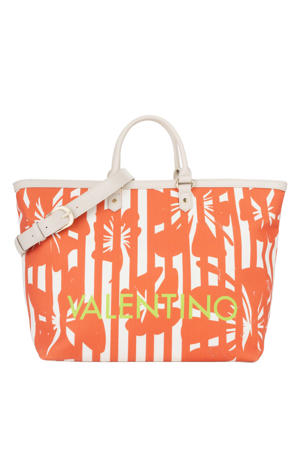 shopper Kore met bloemenprint oranje