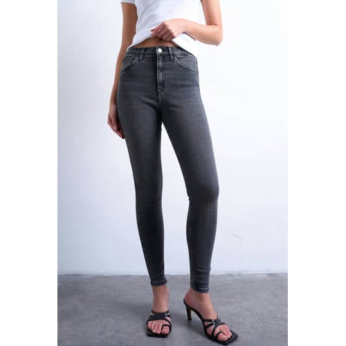 TOPSHOP Tsjamie Hr Slim Dnm Jeans Blw Noos high waist slim fit jeans black denim afbeelding