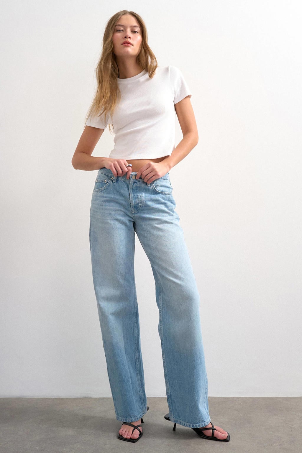 TOPSHOP wide leg jeans - light blue denim