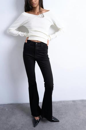 Tsjamie Hr Flare Dnm Jeans Bl Noos high waist flared jeans black denim