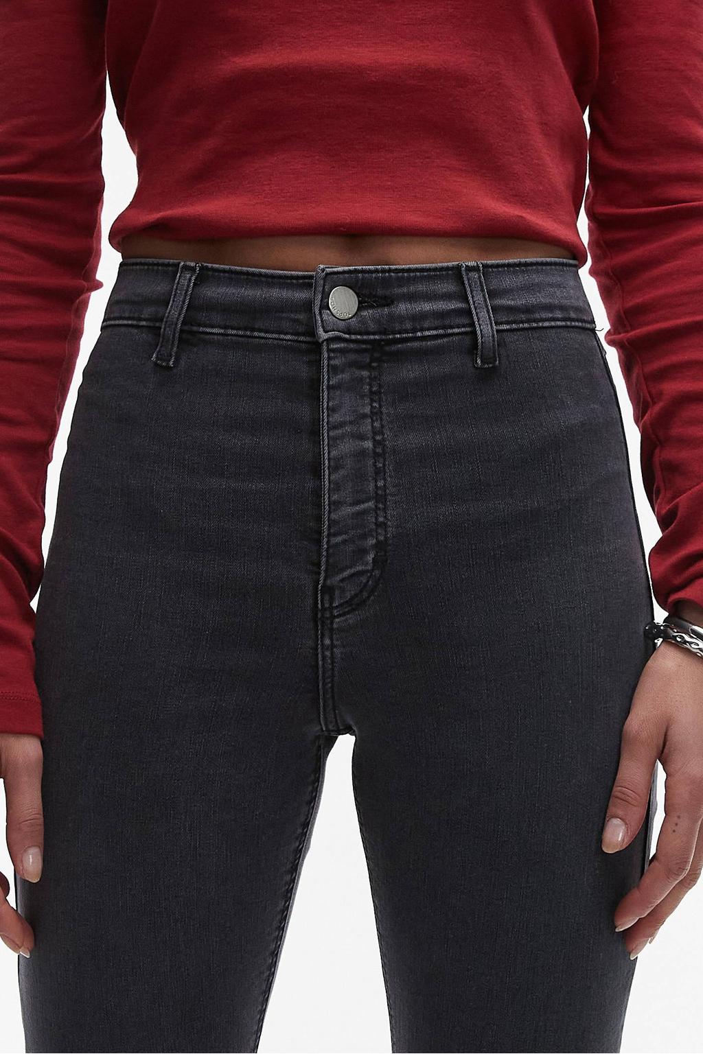 Black denim dames TOPSHOP Tsjoni Hr Skinny Dnm Jeans Blw Noos high waist skinny jeans black met effen
