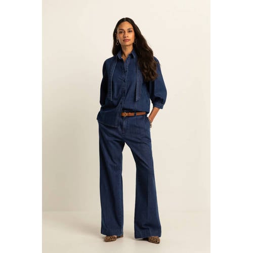 Expresso wide leg jeans dark blue denim afbeelding